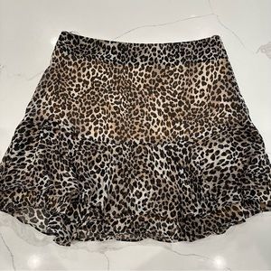 19 Cooper Cheetah Leopard Mini Ruffle Skirt Medium